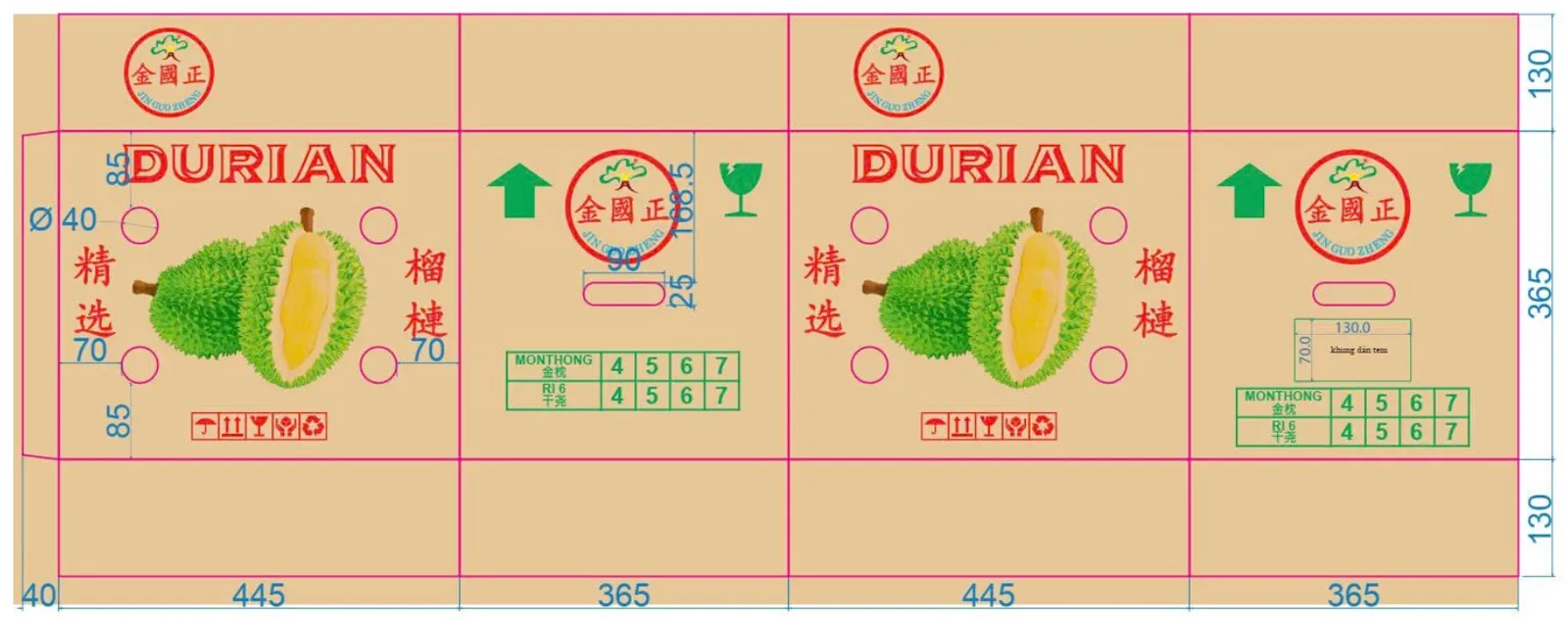 Thùng sầu riêng in Flexo – 1